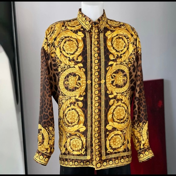 Vintage Versace 1990 silk shirt rare Size medium tags says 48